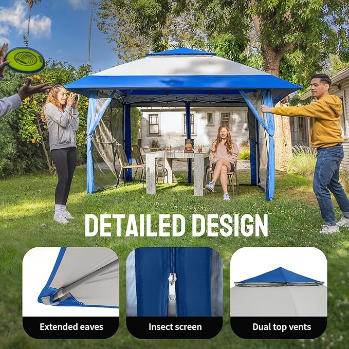 CROWN SHADES 13x13 Pop Up Gazebo, Canopy Tent, Gazebos on Clearance - Image 3