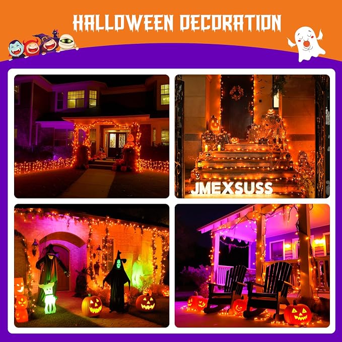 JMEXSUSS 2 Pack Solar String Lights Outdoor Waterproof, Total 66 FT 200 LED - Image 8