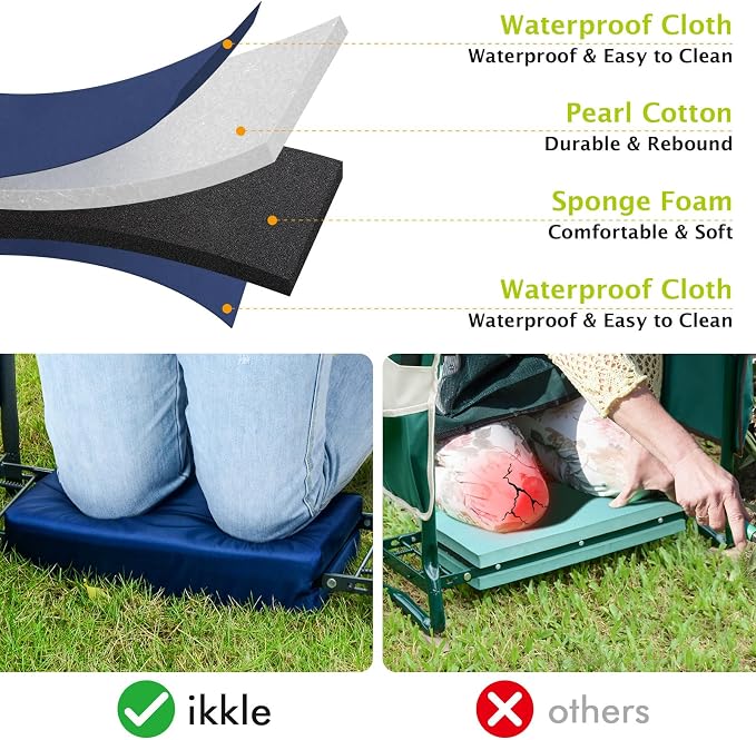 ikkle Heavy Duty Garden Kneeler Seat and Gardening Stool - Image 3