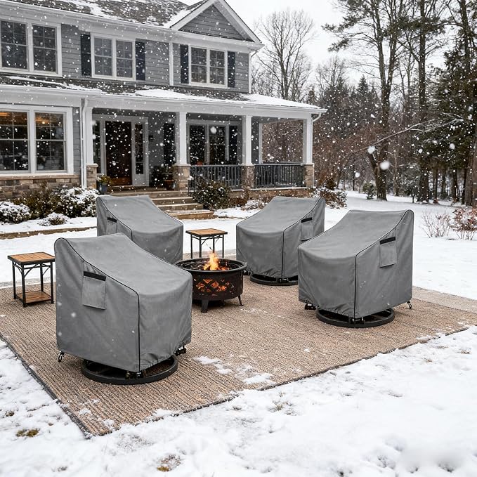 okcool Patio Swivel Chair Cover 4 Pack, Waterproof Heavy Duty Outdoor Chair - Image 6