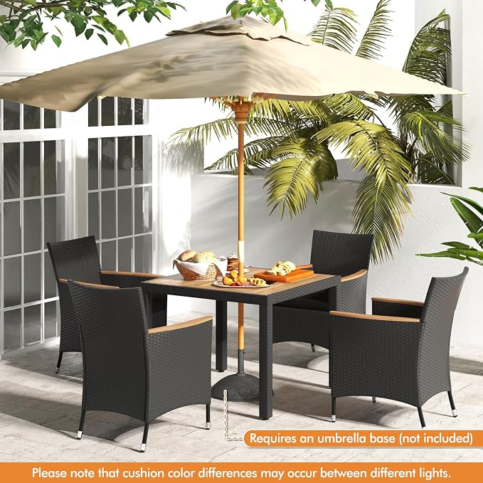 Tangkula 5 Pieces Rattan Outdoor Dining Set - Image 3