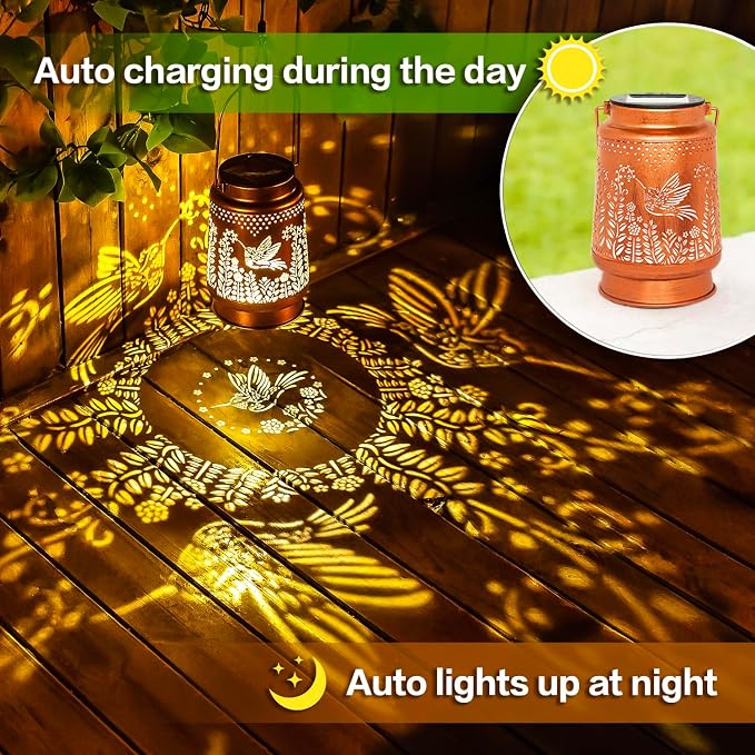 Hummingbird Solar Lanterns Outdoor Waterproof Hanging Solar Lights Hummingbird - Image 4