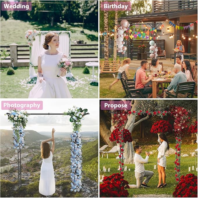 Garden Arch Trellis 7FT Wedding Arch Backdrop Stand, Metal Garden Arbor Trellis - Image 4