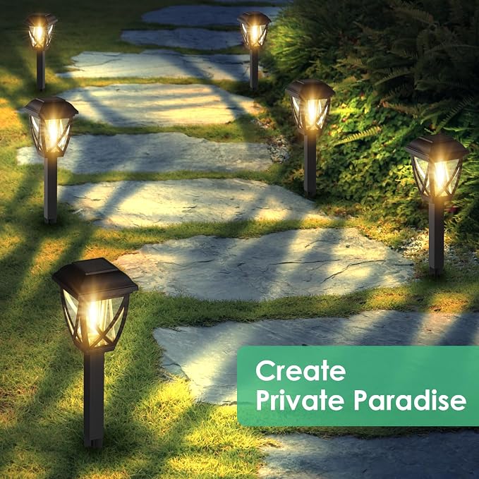 Derynome Solar Lights Outdoor, 10 Pack Waterproof Solar Pathway Lights - Image 6