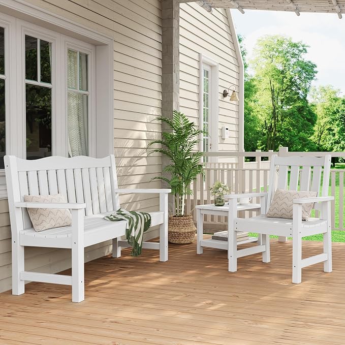 Stoog 3 Pieces All-Weather Patio Furniture Set, Include 2 Outdoor Chairs and 1 - Image 9