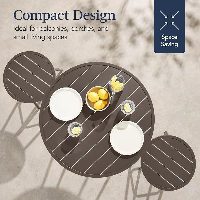 Best Choice Products 3-Piece Patio Dining Set, Bar Height, Outdoor Bistro Set - Image 6