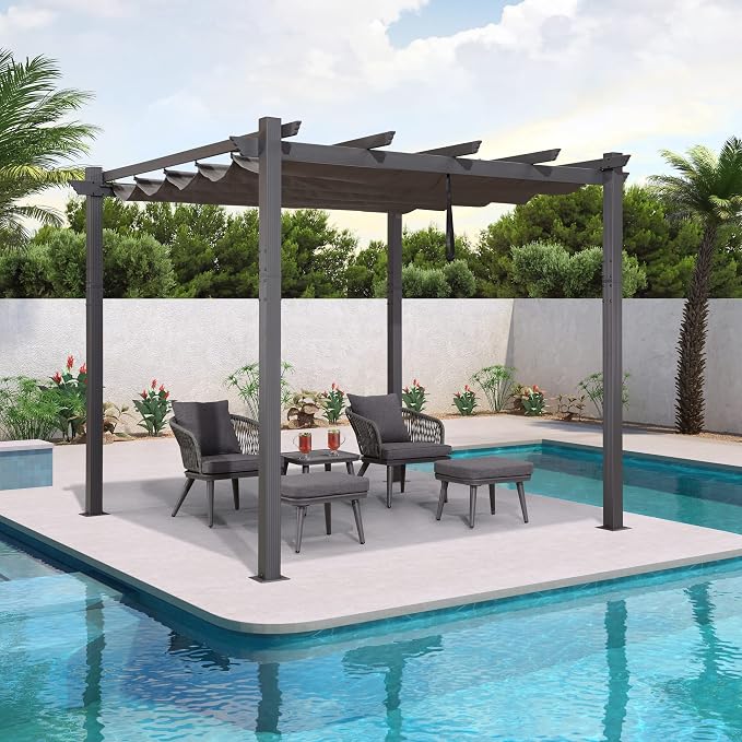 PURPLE LEAF 10' X 10' Outdoor Retractable Pergola - Image 2