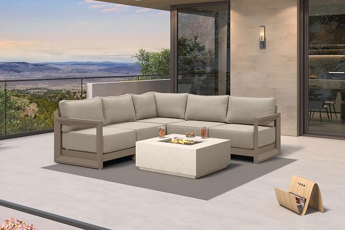PURPLE LEAF Patio Furniture Set L-Shaped Outdoor Couch by Unknown