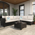 Outdoor Wicker Patio Furniture Set, Rattan Sectional Sofa Set by Ophelian
