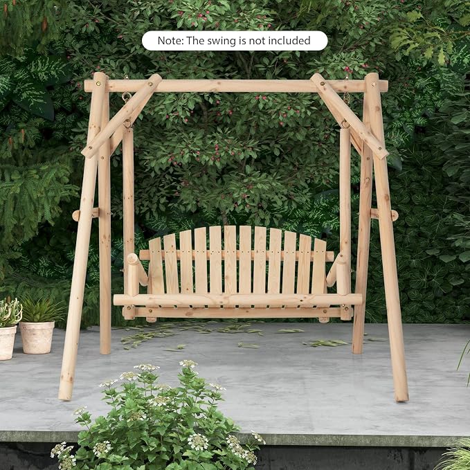 Tangkula 770lbs Porch Swing Frame, Heavy Duty A-Frame Wooden Swing Stand - Image 3