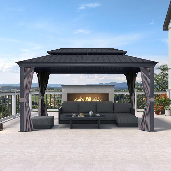 PURPLE LEAF 11' X 15' Hardtop Gazebo Aluminum Gazebo - Image 2