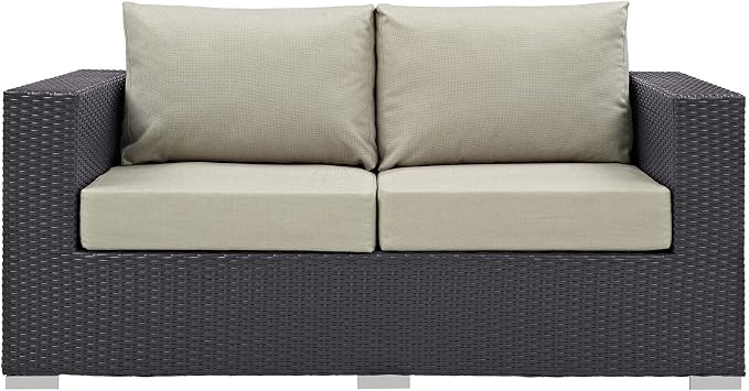 Modway Convene Wicker Rattan Outdoor Patio Loveseat - Image 7