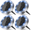 Peasur Mini Solar Ground Lights Outdoor, 4 Pack Flat Solar Powered Disc Lights by Peasur