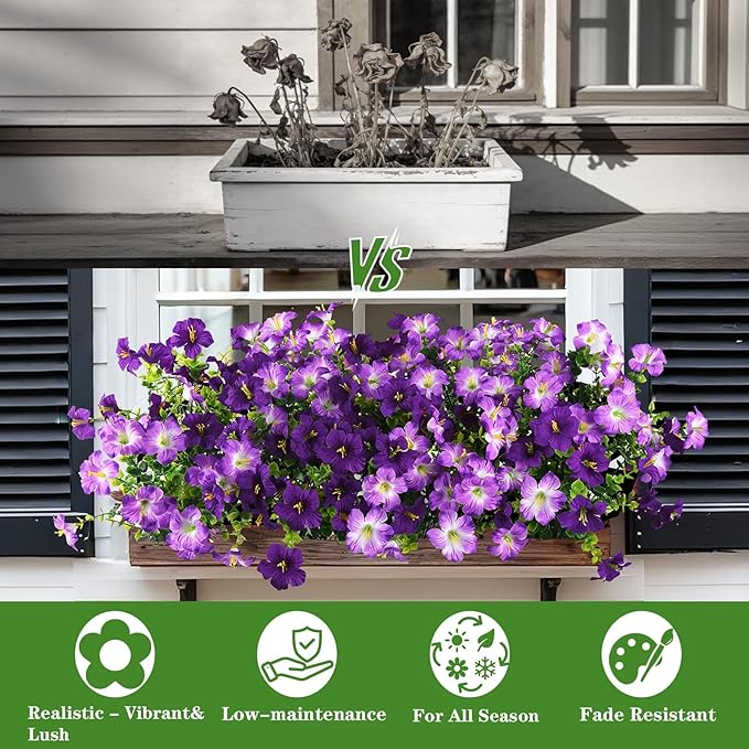 INQCMY Artificial Flowers for Outdoors Fake Plants Spring Decoration, 12 - Image 4