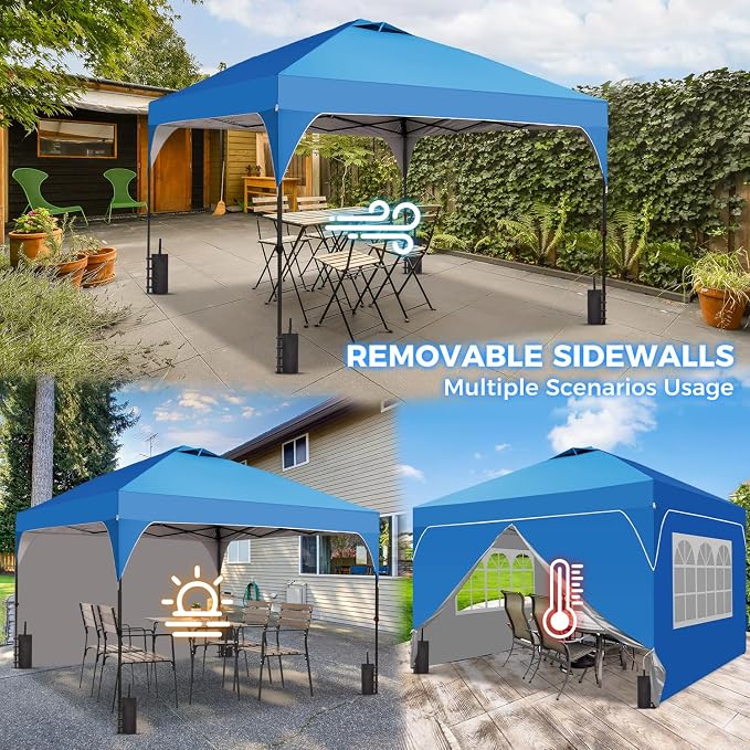 10x10 FT Pop Up Canopy, 1-Button Push Instant Canopy Tent - Image 3