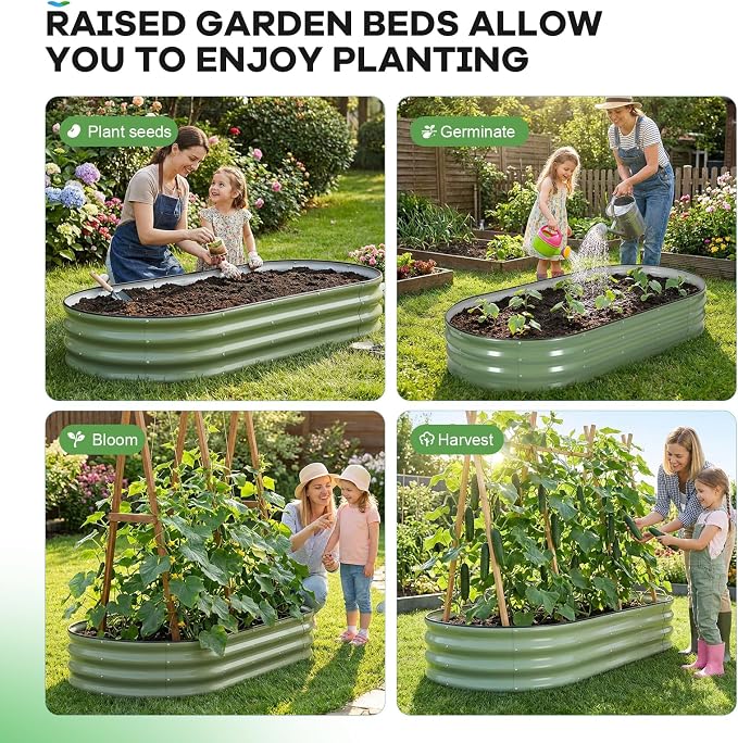 Galvanized Raised Garden Bed Outdoor, Rust-Resistant Garden Planter Box - Image 5