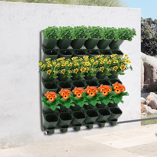 Self Watering Planters with Timer and Rain Sensor, 36-Pocket Wall Mounted - Image 3