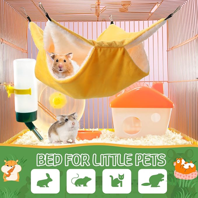 Nuogo 4 Pcs Rat Hammock for Cage Small Animal Hanging Ferret Hammocks for Rat - Image 7