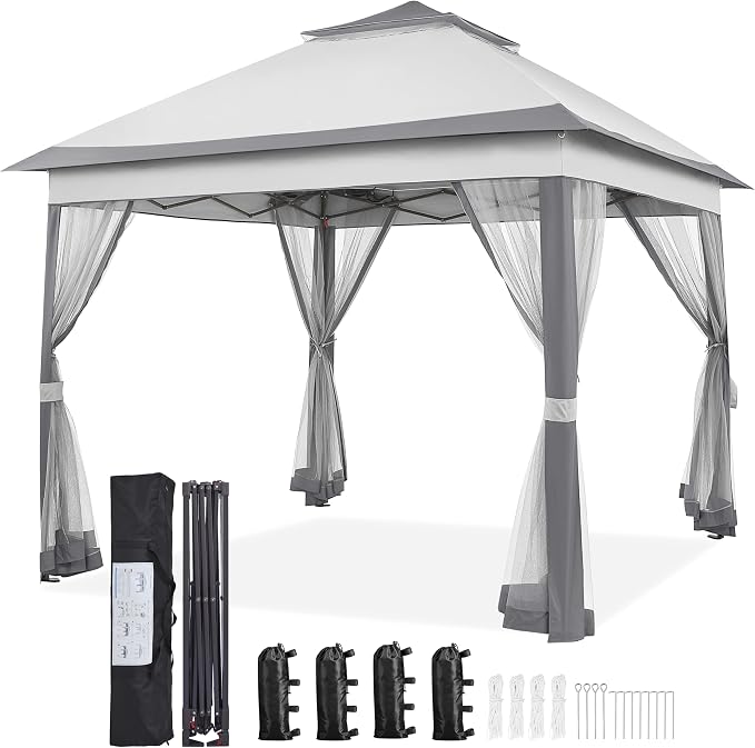 Yaheetech 11x11 Pop Up Gazebo Outdoor Canopy Shelter, Instant Patio Gazebo Sun by Yaheetech