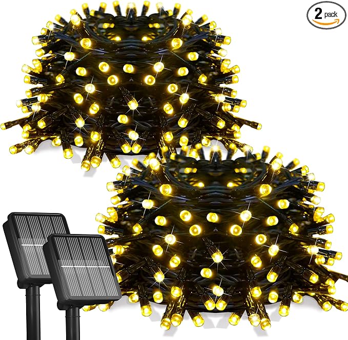 2 Pack-Solar String Lights, 78Ft 200 LED Solar Lights Outdoor by Flechllary