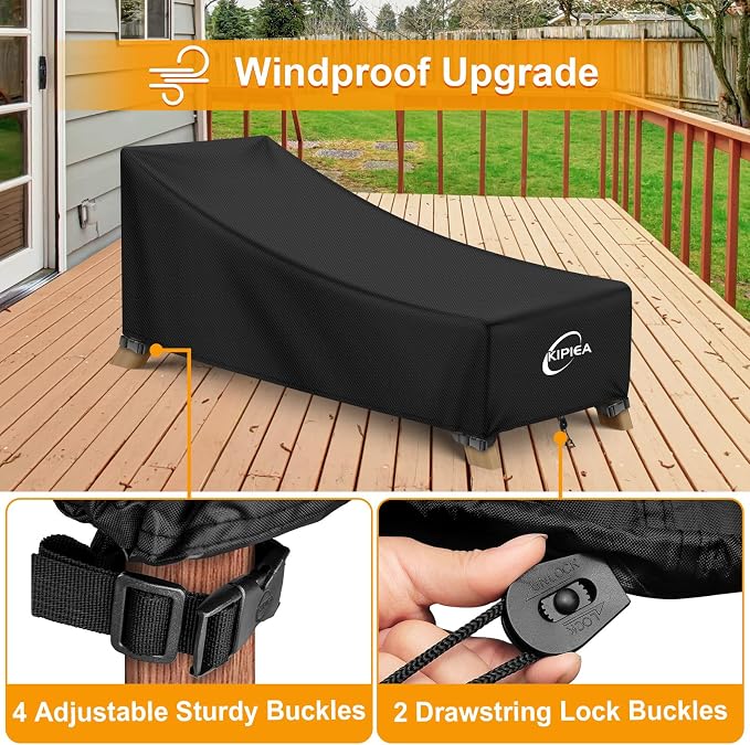 Kipiea Waterproof Patio Lounge Chair Covers - Image 5