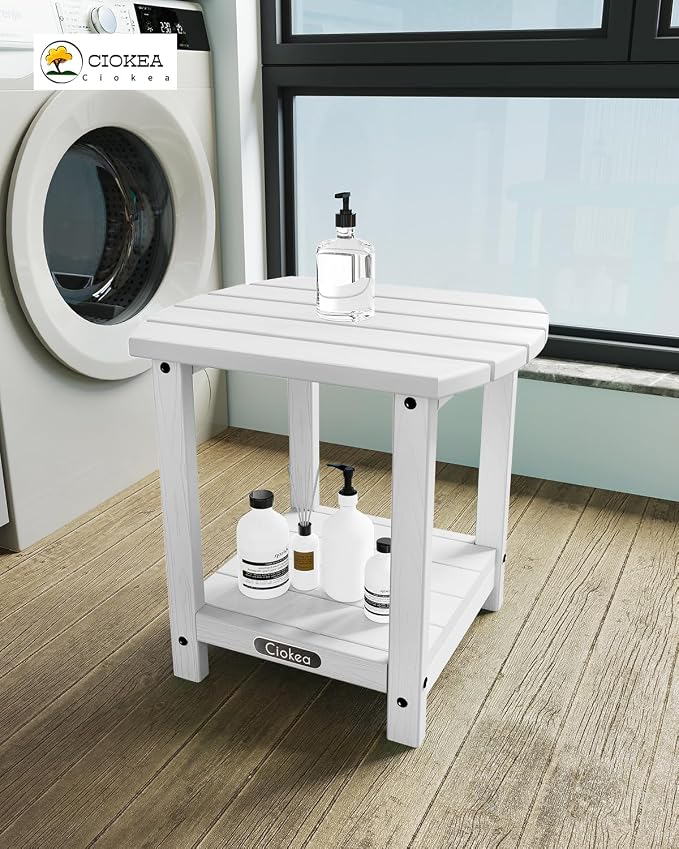 Ciokea Adirondack Outdoor Side Table 2 Pack, 2-Tier Sturdy Patio End Table - Image 5