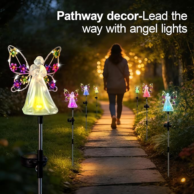 Angel Solar Lights for Cemetery Memorial Gift Grave Decorations Solar Angel - Image 6