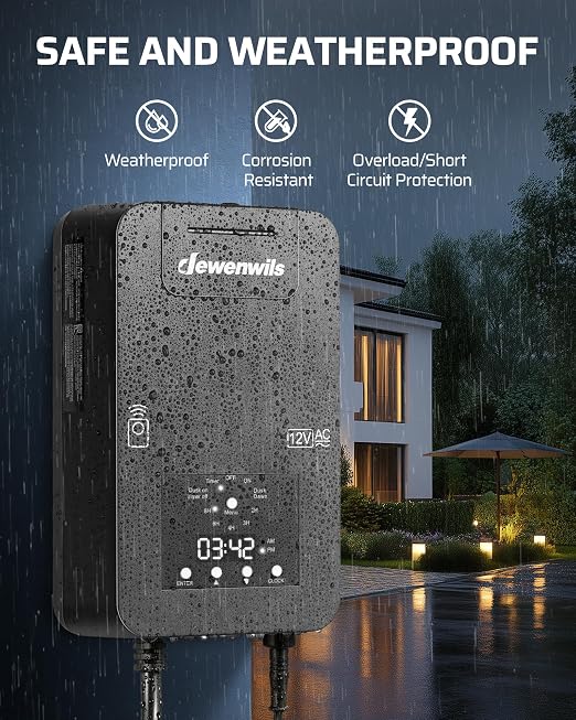DEWENWILS 200W Low Voltage Landscape Transformer, Photocell Sensor & Timer - Image 5