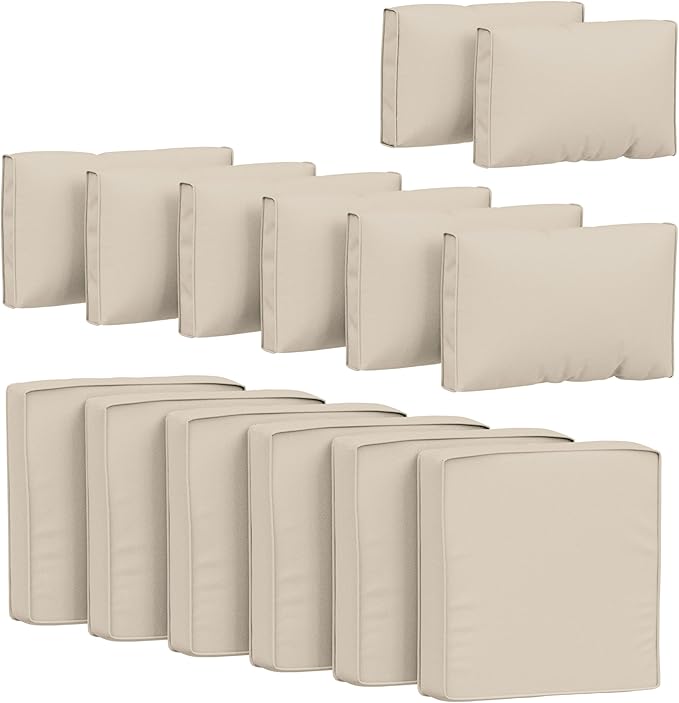 14 Pcs Outdoor Cushion Covers Patio Cushion Slipcovers Replacement Splash Proof by Pakunoda