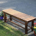 47.2'' Outdoor Garden Benches Weatherproof Patio Bench Two-Person Seat Backless by YangAera