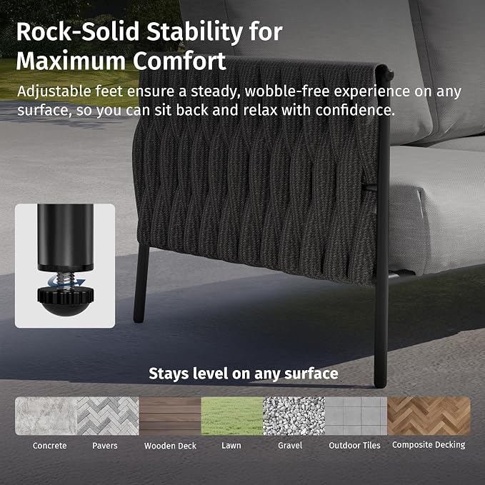 East Oak 3-Piece Patio Furniture Set | Armchairs & Coffee Table | Outdoor - Image 5