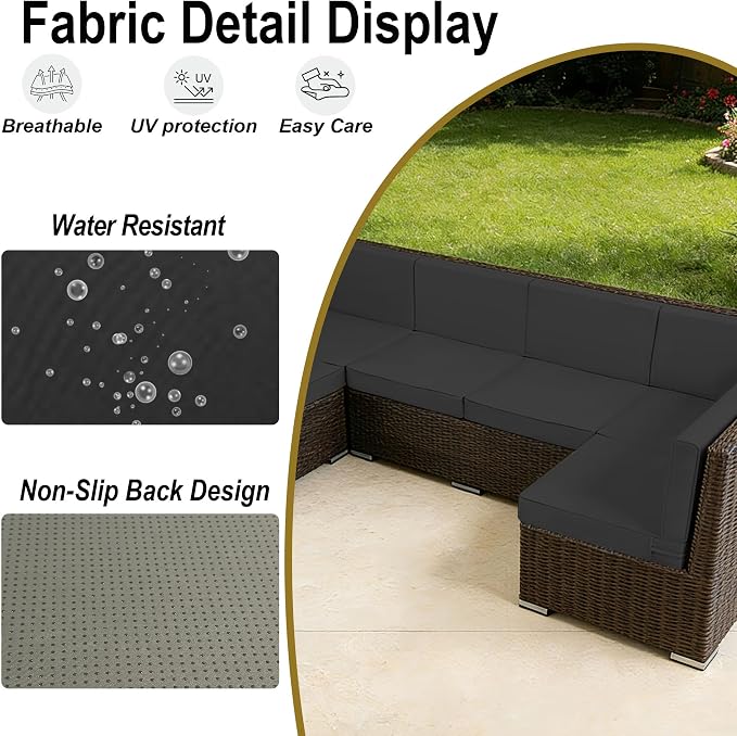 Outdoor Replacement Cushions for Patio Furniture, Splash-Resistant and - Image 4