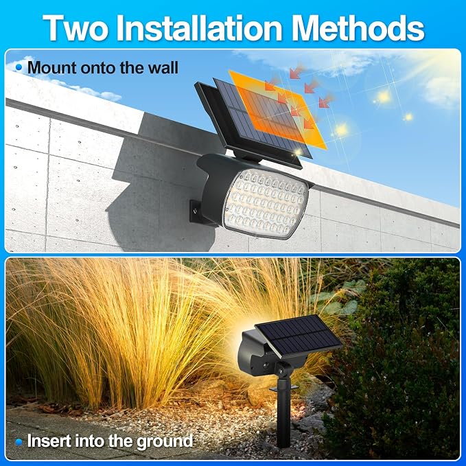 108 LED Solar Spot Lights Outdoor, Solar Lights Outdoor IP65 Waterproof - Image 3