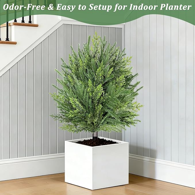 2 Pack Artificial Cypress Topiary Ball Trees - Image 6