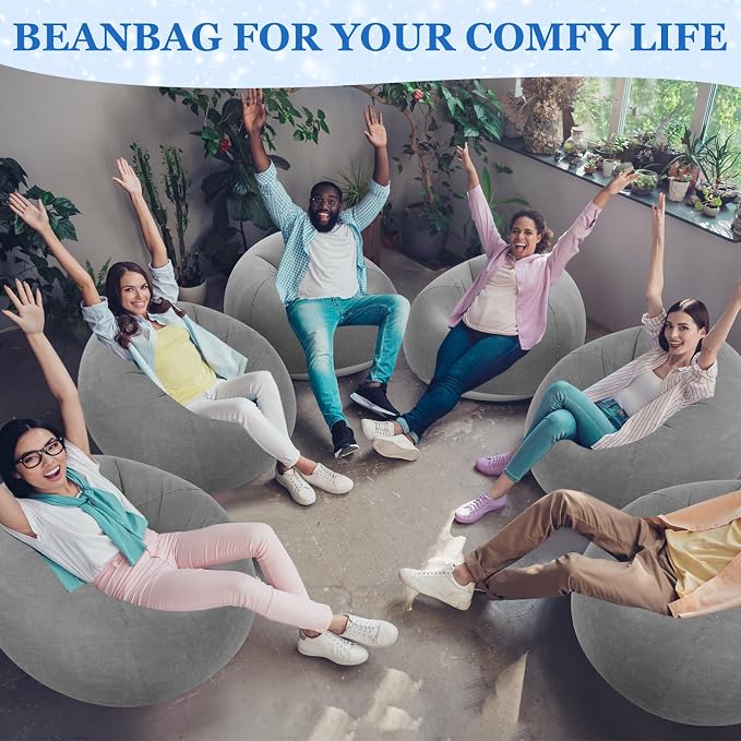 Realspring Inflatable Bean Bag Chairs Outdoor Blow up Camping Chairs Inflatable - Image 7