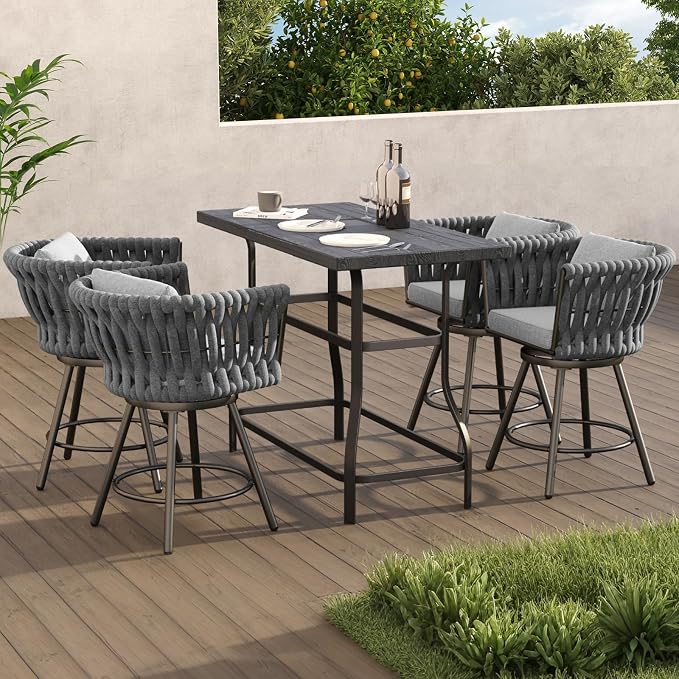 Grand patio 5-Piece Patio Swivel Bar Stools - Image 2