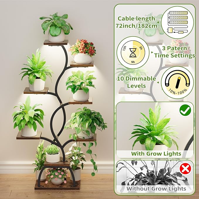 Plant Stand Indoor with Grow Light - Image 5