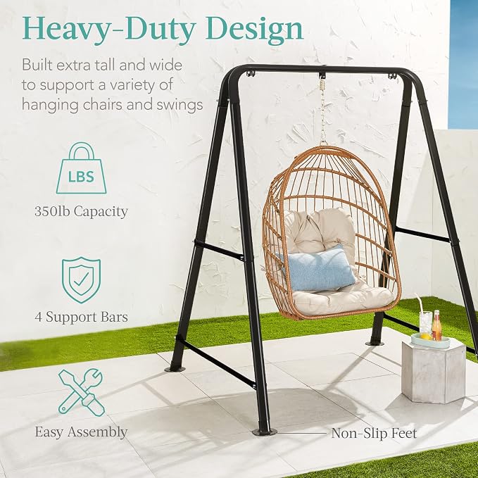 Best Choice Products Hammock Chair Stand, 75in Tall Heavy Duty Indoor Outdoor - Image 4