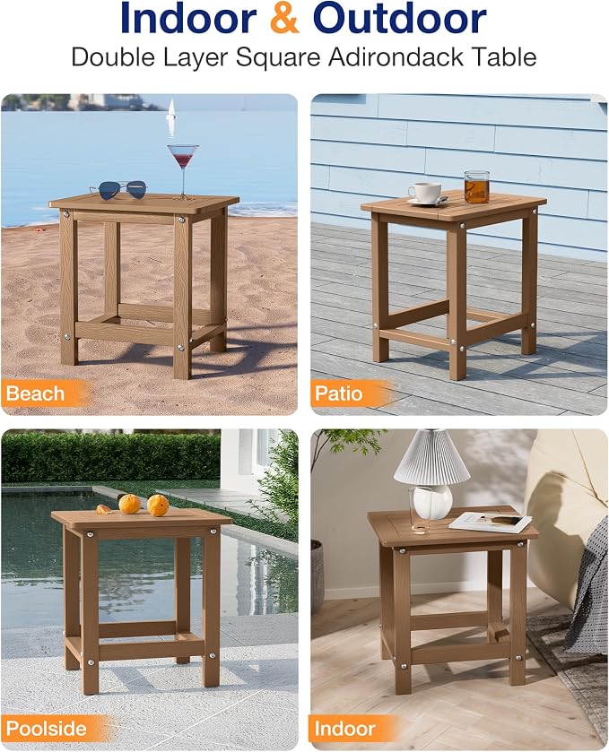 YEFU Outdoor Side Table for Patio: 16" HIPS Weather - Image 7