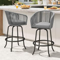 DWVO Outdoor Counter Height Bar Stools Set of 2, Patio Swivel Bar Chairs by DWVO