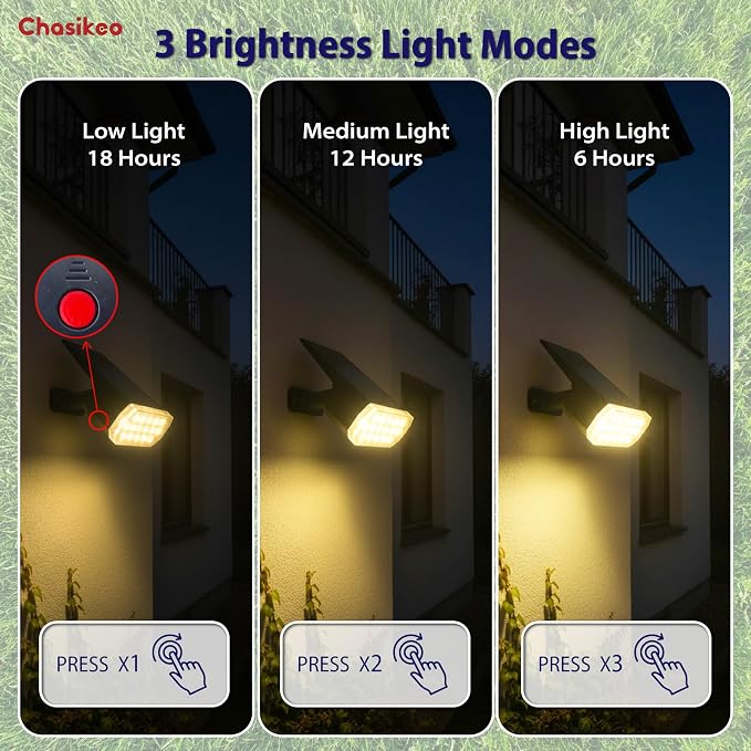 Solar Lights Outdoor Waterproof, 3 Lighting Modes Solar Spot Lights Outdoor - Image 3
