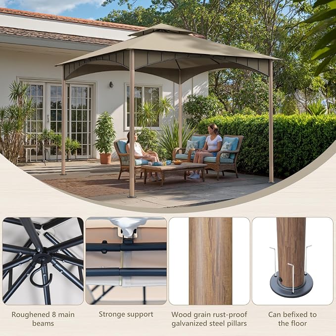 Patio Gazebo 10x10, Outdoor Gazebos, Heavy Duty Gazebo Soft Top Gazebos - Image 7
