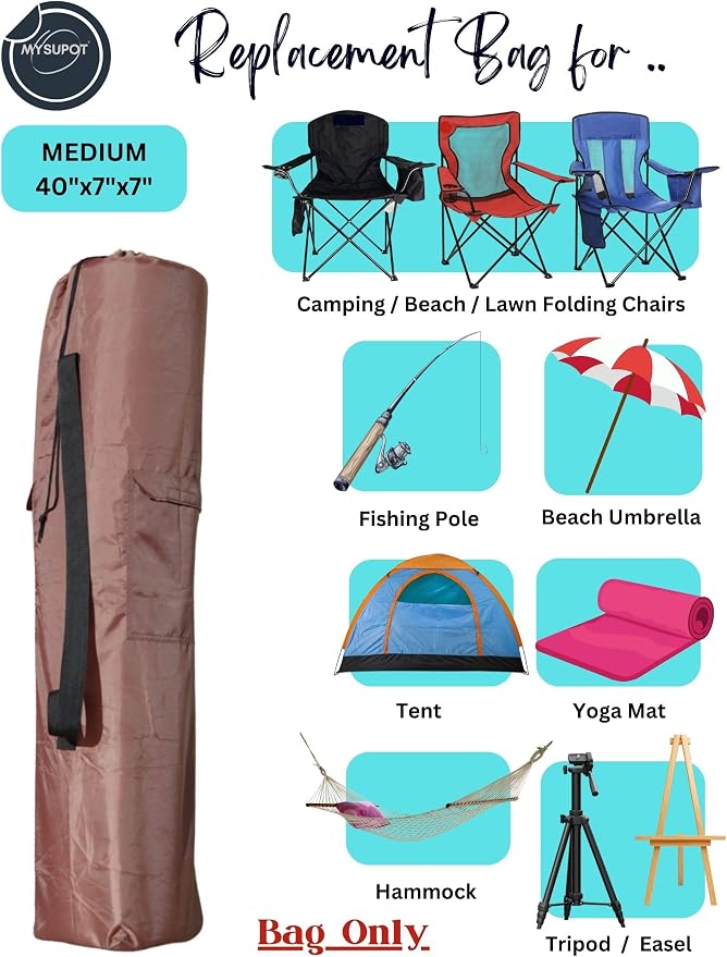 40"x7"x7" Replacement Bag for Folding Camping Chair, Camp Chairs, Yoga Mat - Image 5