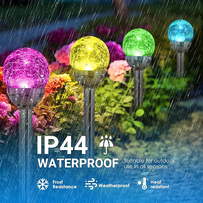 SOLPEX Solar Garden Lights Outdoor, 6 Pack Multi-Color Changing&White 2 Modes - Image 4
