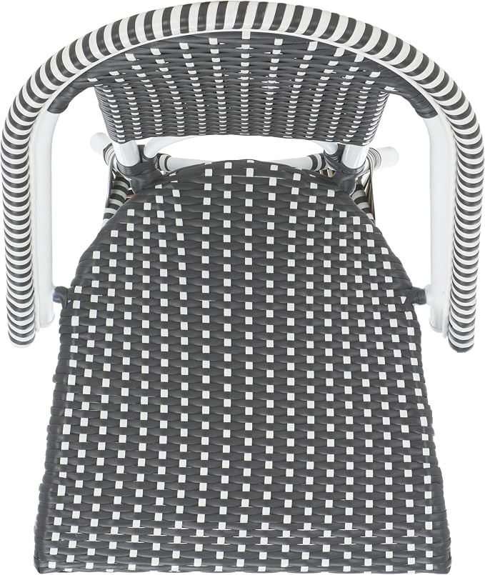 SAFAVIEH Outdoor Collection Torino Grey & White Parisian Bistro Chair Set of 2 - Image 8