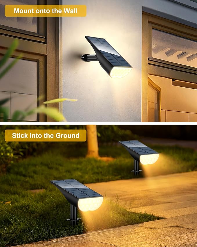 BAXIA TECHNOLOGY Solar Spotlights Outdoor Waterproof, 3 Lighting Modes Spot - Image 5