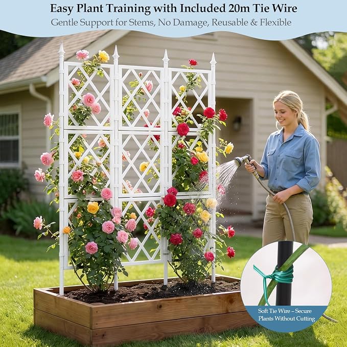 5.25FT Garden Trellis for Climbing Plants Outdoor, Metal Wall Trellis Climbing - Image 7