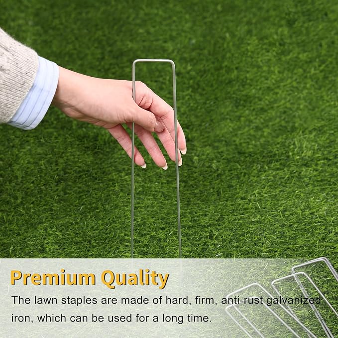 HongWay 60 Pack 12 Inch Landscape Staples, Tent Stakes Heavy Duty Galvanized 11 - Image 5
