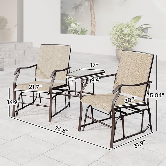 Outsunny Outdoor Glider Chairs - Image 3