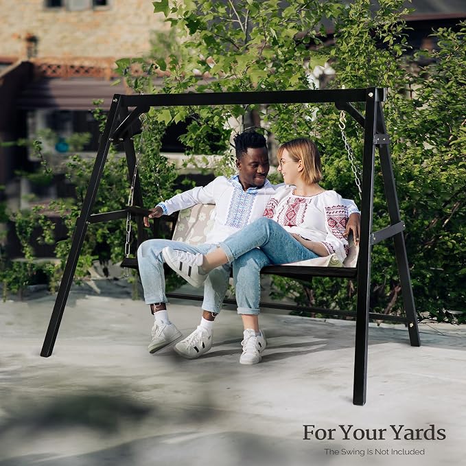 VINGLI 5FT Wooden Swing Frame, 660 LBS Heavy Duty A-Frame Porch Swing Stand - Image 6